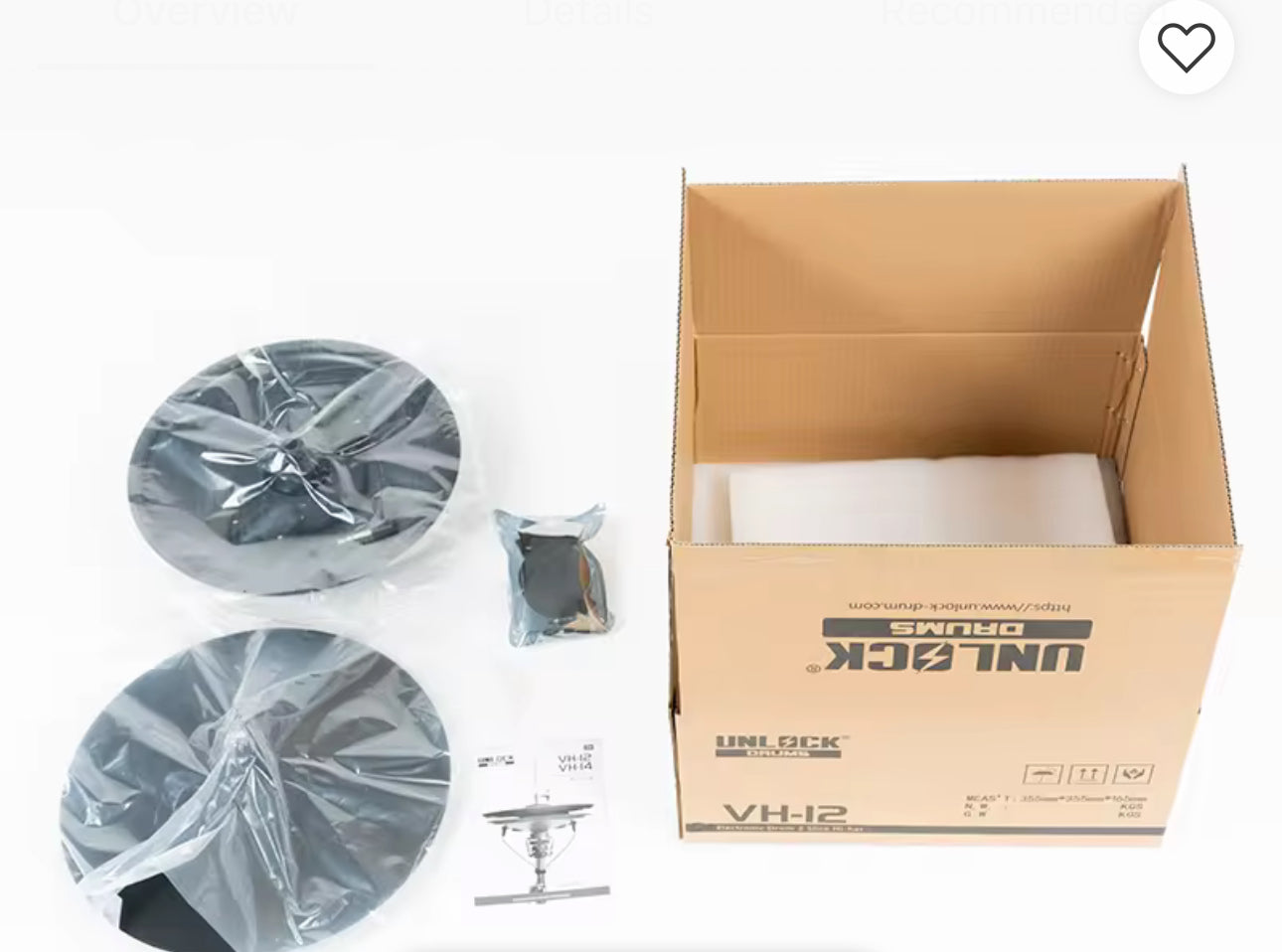 UNLOCK 12” 2 Piece Hi Hat Cymbals for Roland Alesis Strike VH