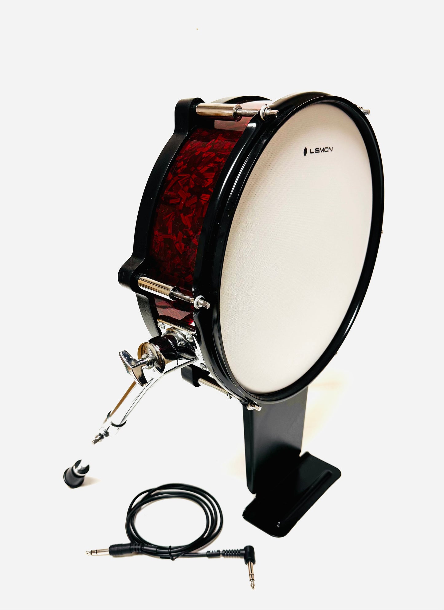 Lemon 12” Red Wrapped Bass Kick Drum for Roland and Alesis Kit