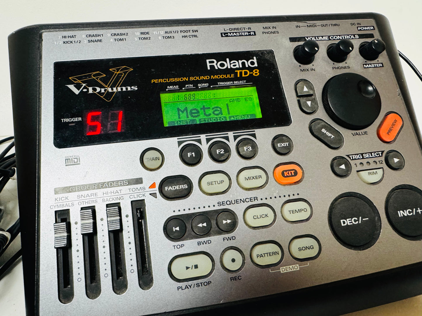 Roland TD-8 Module Brain Cables Power TD8 plus Cables
