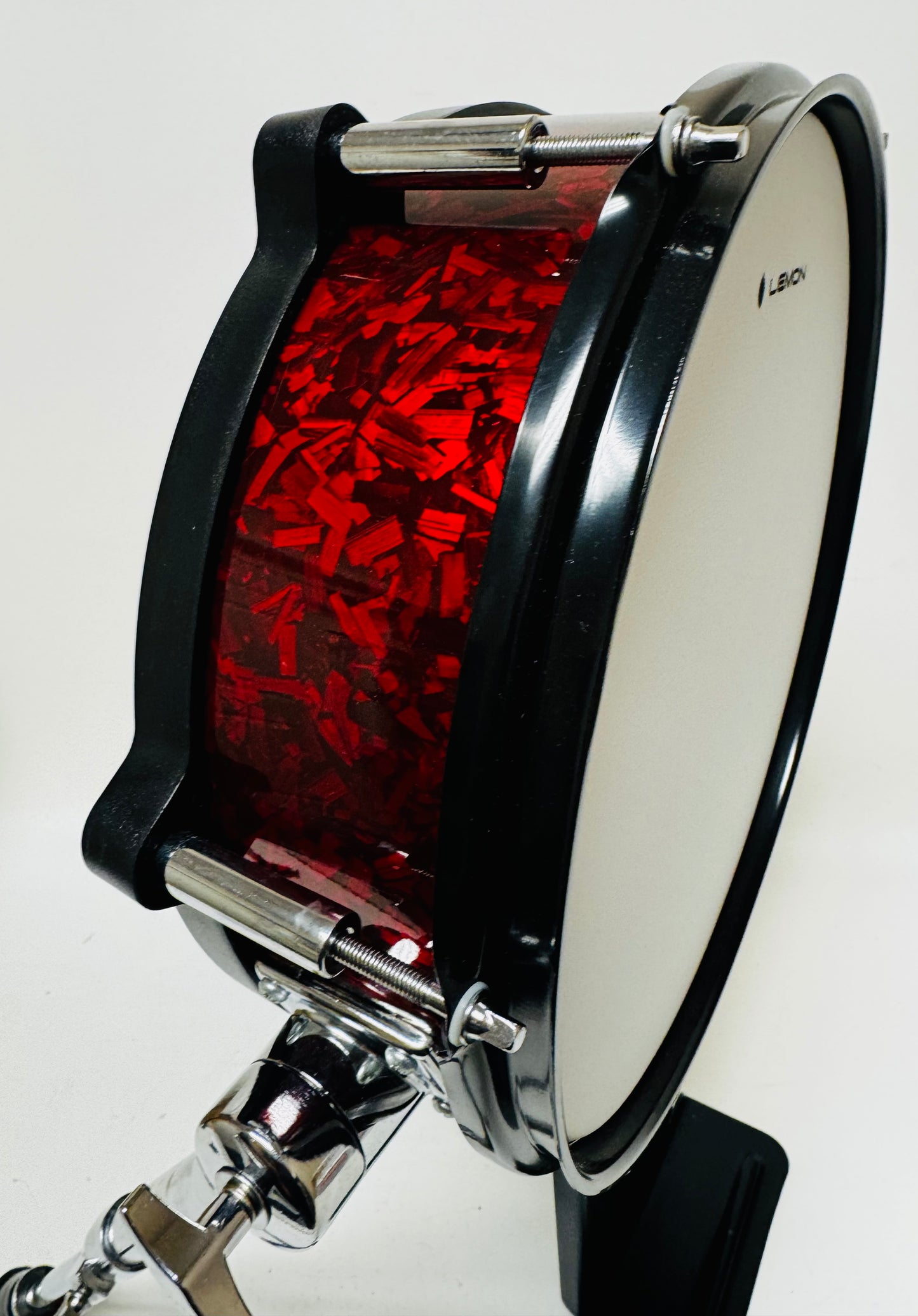 Lemon 12” Red Wrapped Bass Kick Drum for Roland and Alesis Kit