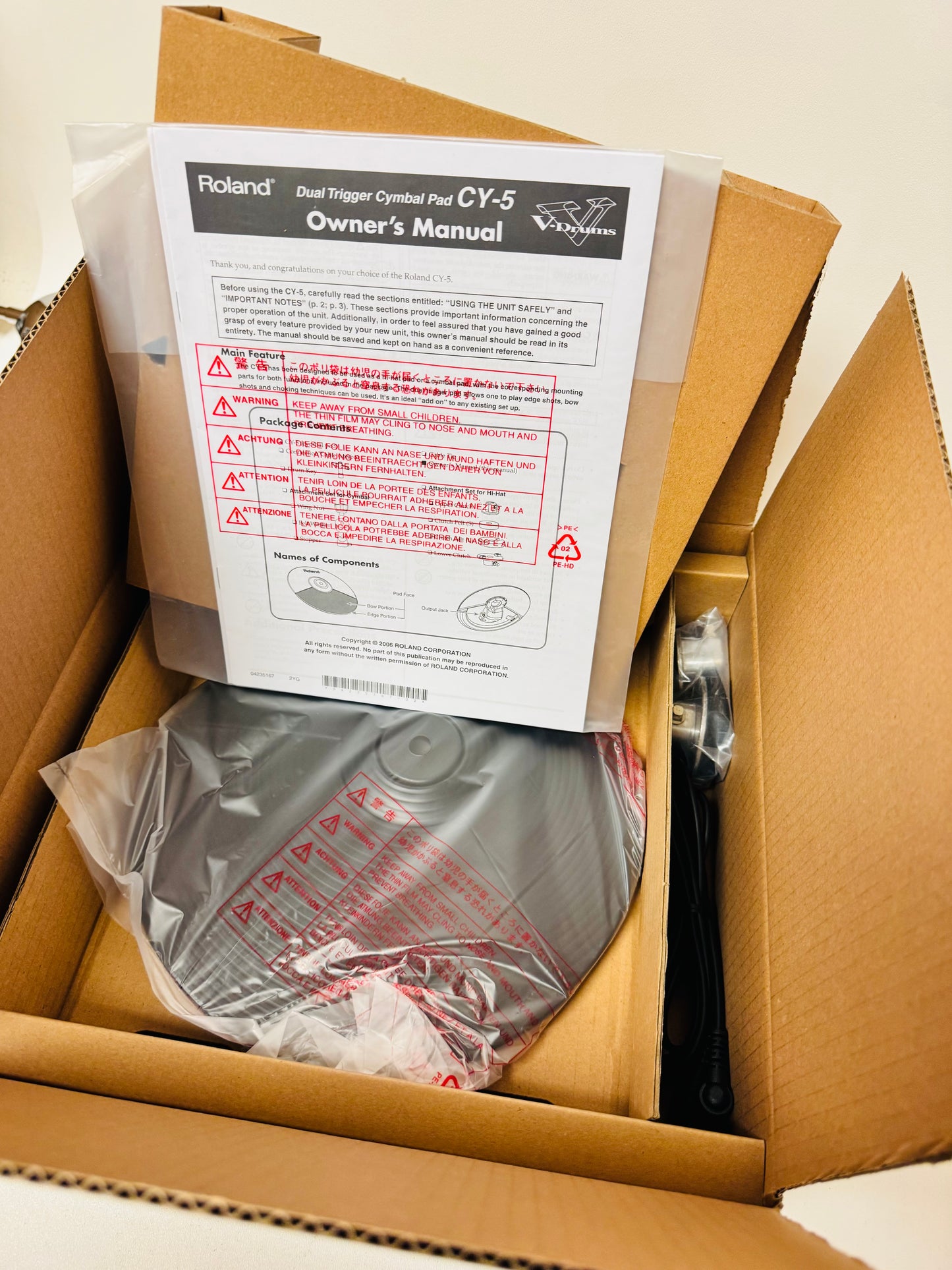 Roland CY-5 Hi Hat Cymbal Crash Splash OPEN BOX CY5