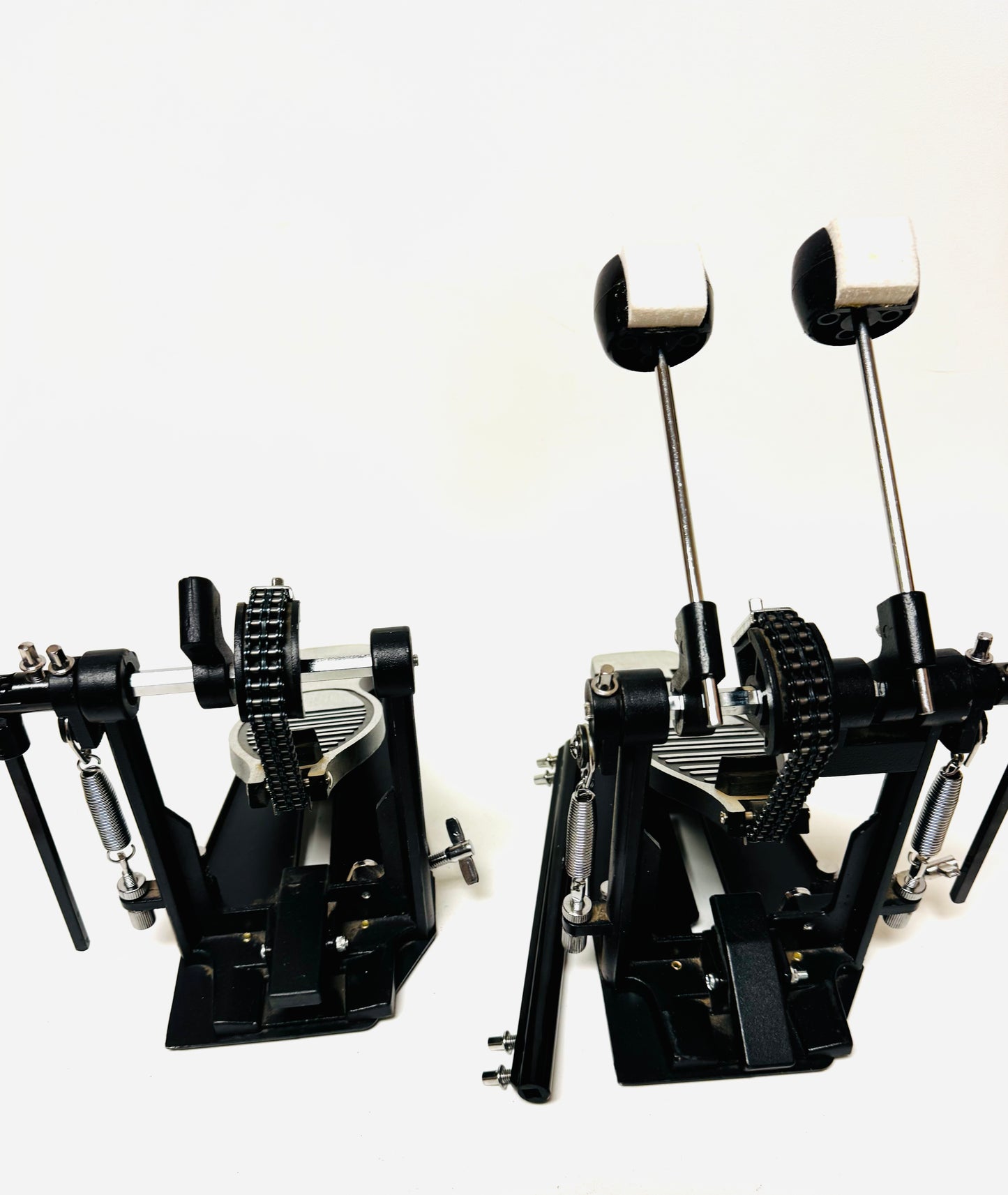 Double Kick Bass Drum Pedal Dual Chain Lemon Reversible Beater