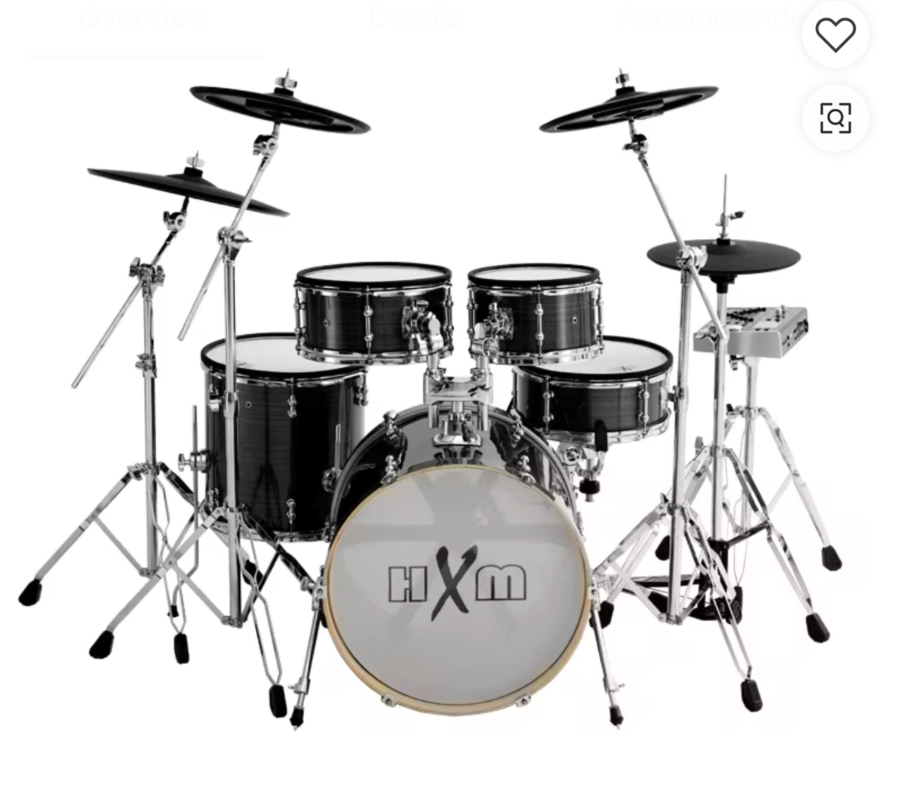 HXM XD-2000 KM Electronic Drum Professional Mesh 9-piece Kit Black Sparkle