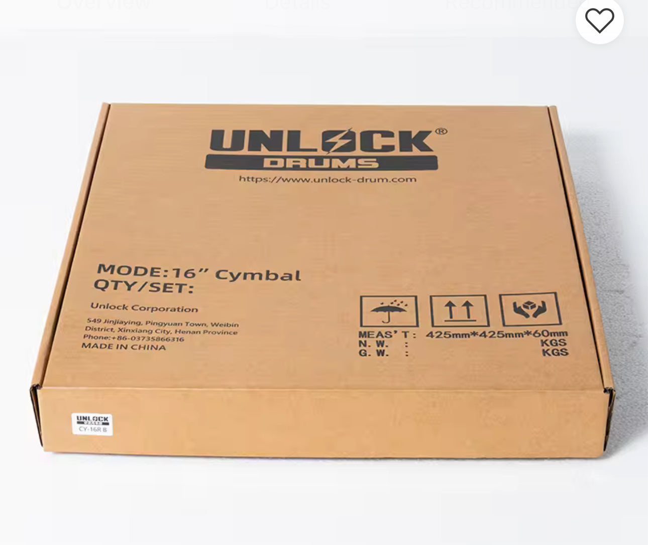 UNLOCK 16” Dual Zone Crash Cymbal for Roland Alesis Kit