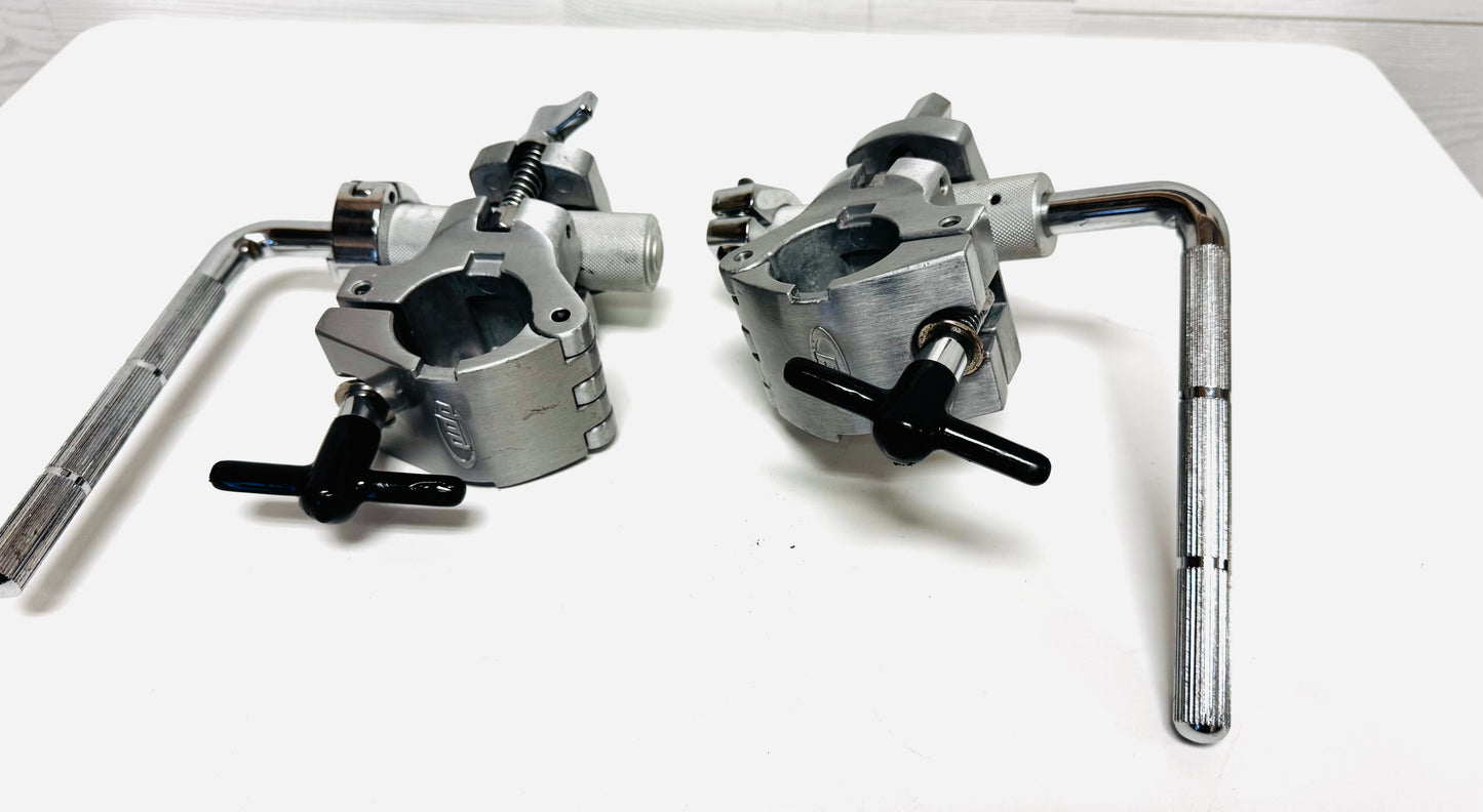 Pdp by DW Pair Rack Clamp w Rod Silver Chrome 1.5” 13mm fits Gibraltar