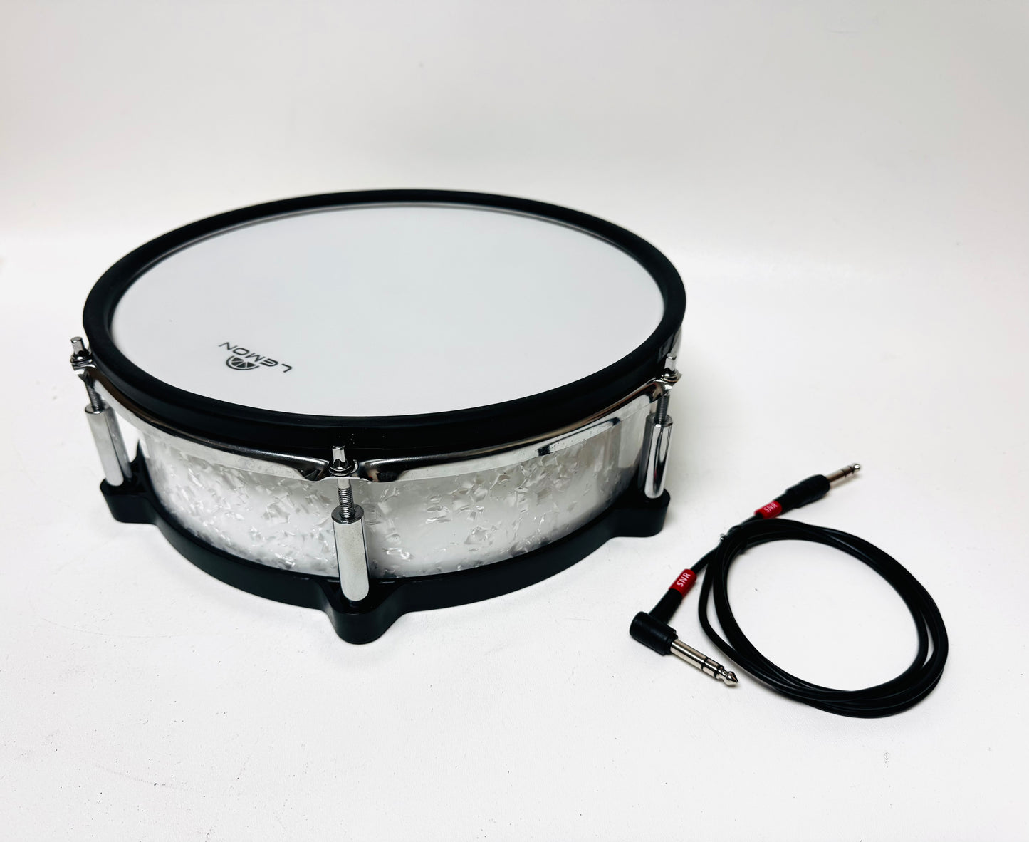 Lemon 12” x 4” Pearl White Diamond Snare for Roland Alesis Strike Kit