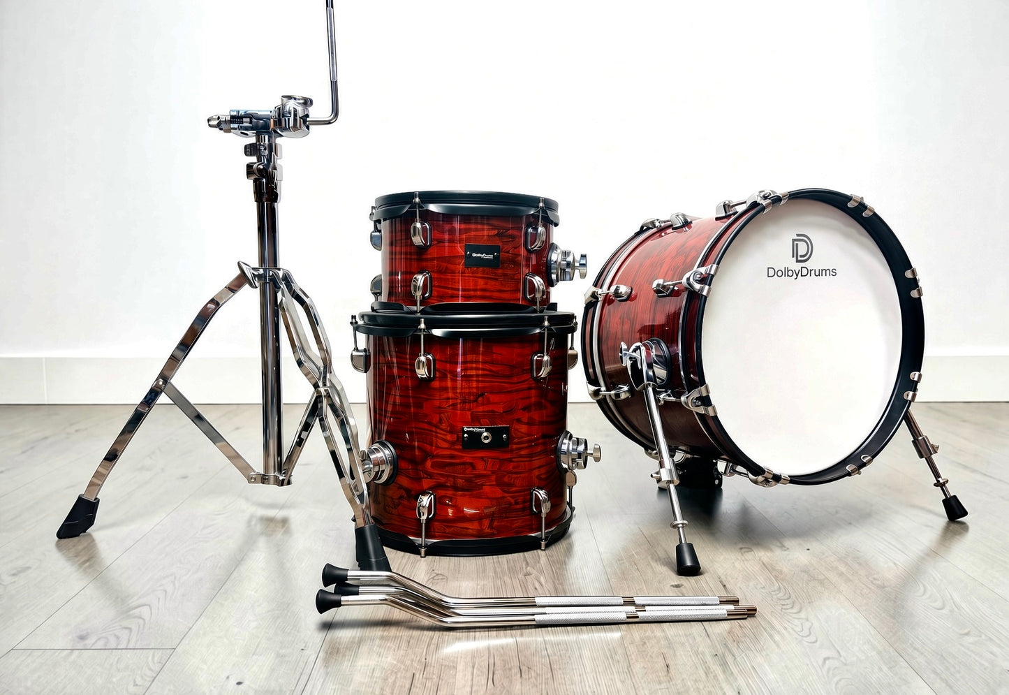 Dolby Compact 3 Piece Electronic Shell Pack Red Wood for Roland Alesis