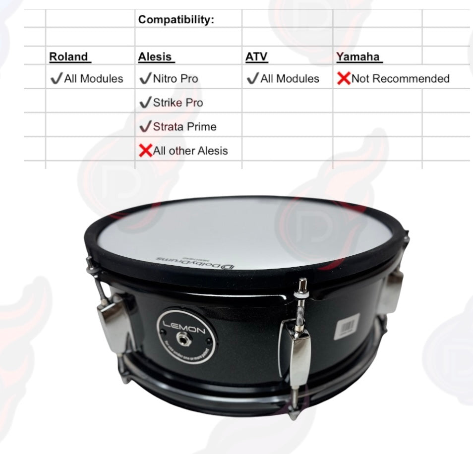 Lemon 13” x 5” Mesh Lake Blue Snare for Roland or Alesis Strike