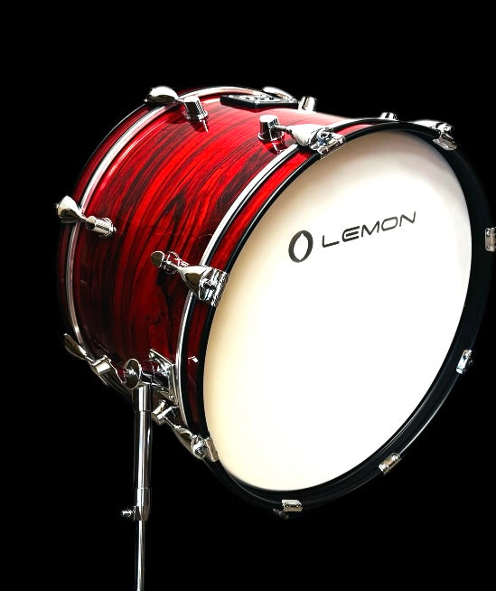 Lemon (20”x12”) Red Flame Bass Kick Drum for Roland Alesis