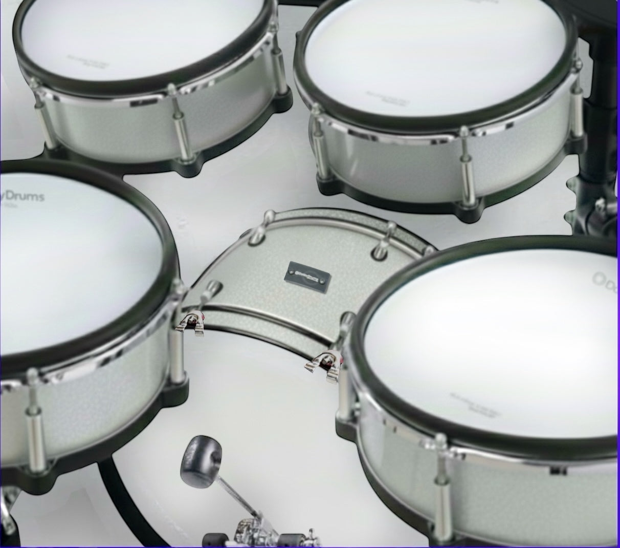 HX Series Pads - White/Silver Sparkle