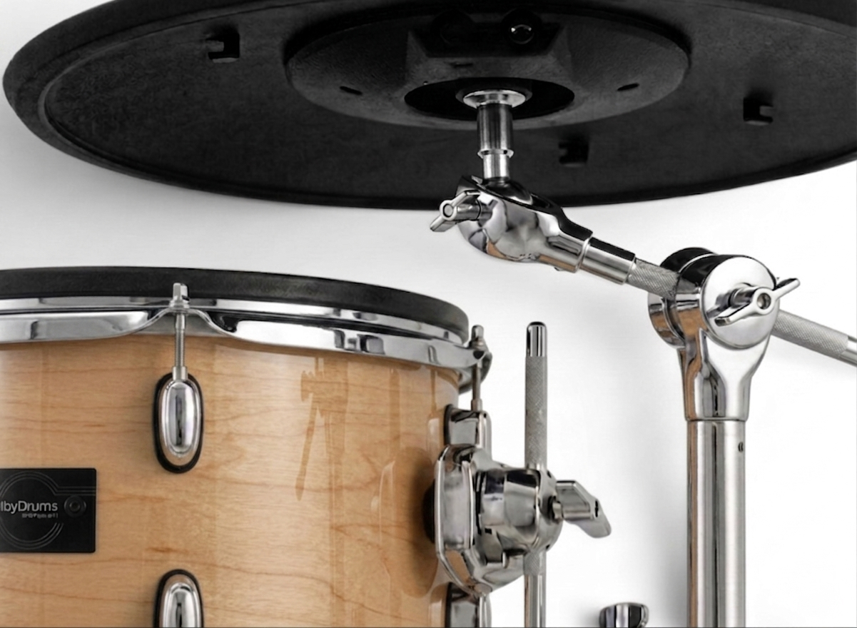 Dolby Electronic 3pc Drum Set 22” Bass Natural Wood for Roland Alesis
