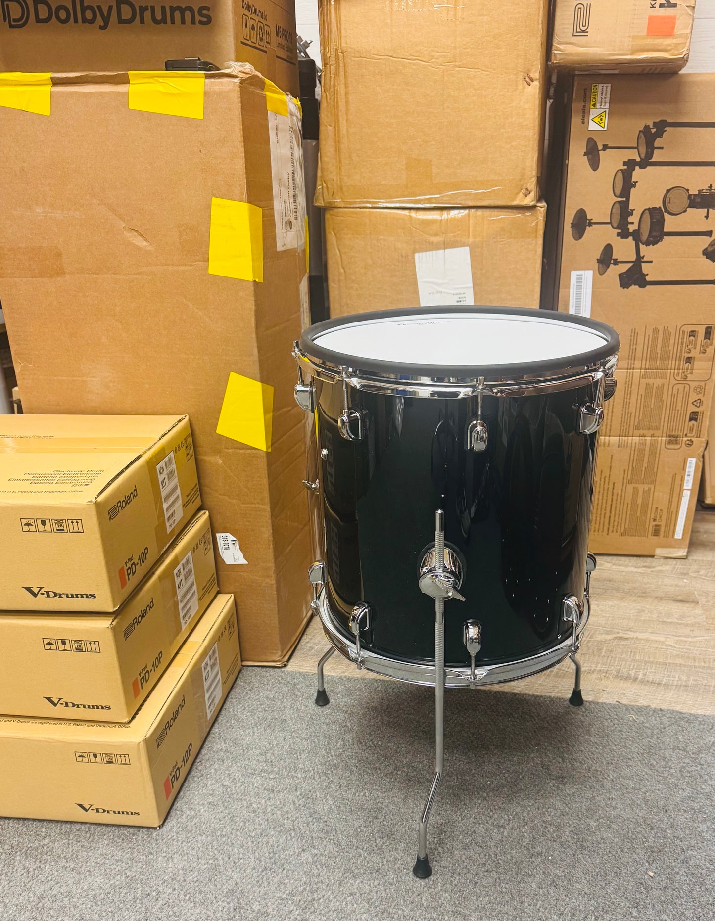 14 x 14” Floor Tom Electronic DEMO Black for Roland Alesis