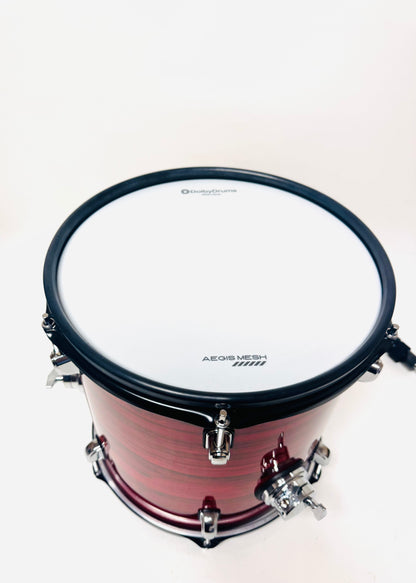 Dolby 12” x 12” Red Wood Floor Tom Electronic Full Shell for Roland Alesis