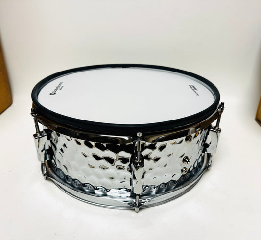 14” X 5” Custom Hammered Chrome Snare Drum for Roland Alesis Lemon Kit