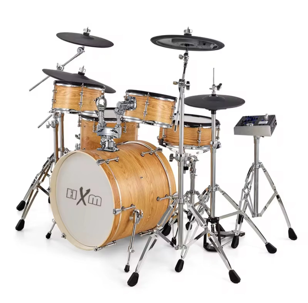 HXM XD-2000 KM Electronic Drum Professional Mesh 9-piece Kit Wood Wrap