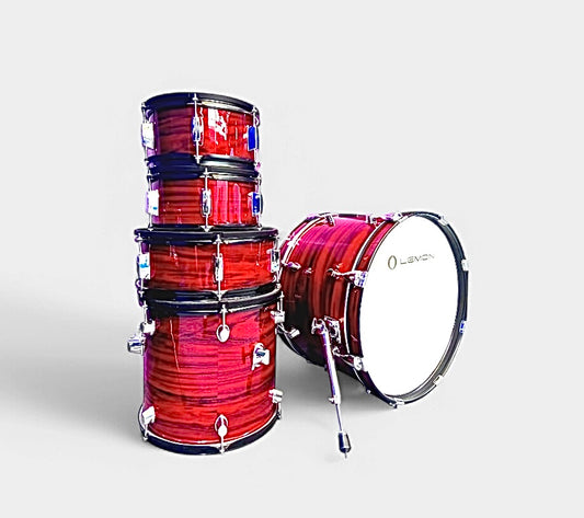 Lemon RED FLAME Shell Pack Bass Tom Snare Drum for Roland Or Strike Kit