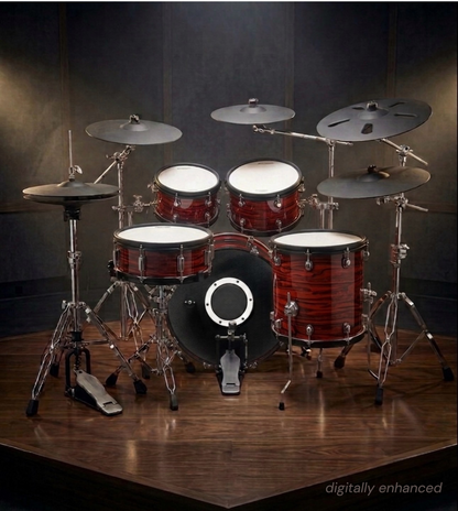 Dolby E Drum Shell Pack RED WOOD Kick Snare Tom for Roland Alesis Lemon