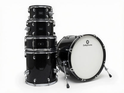 Dolby E Drum Black Sparkle Shell Pack Kick Snare Tom for Roland Alesis Lemon