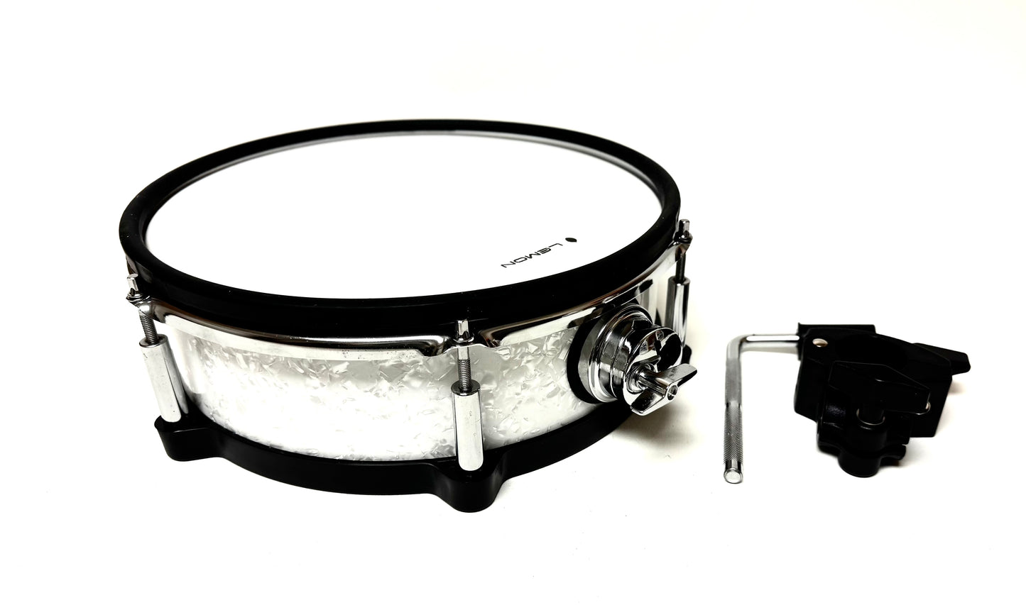 Lemon 12” x 4” Pearl White Diamond Tom Snare for Roland Alesis Strike Kit