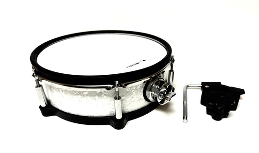 Lemon 12” x 4” Pearl White Diamond Tom Snare for Roland Alesis Strike Kit