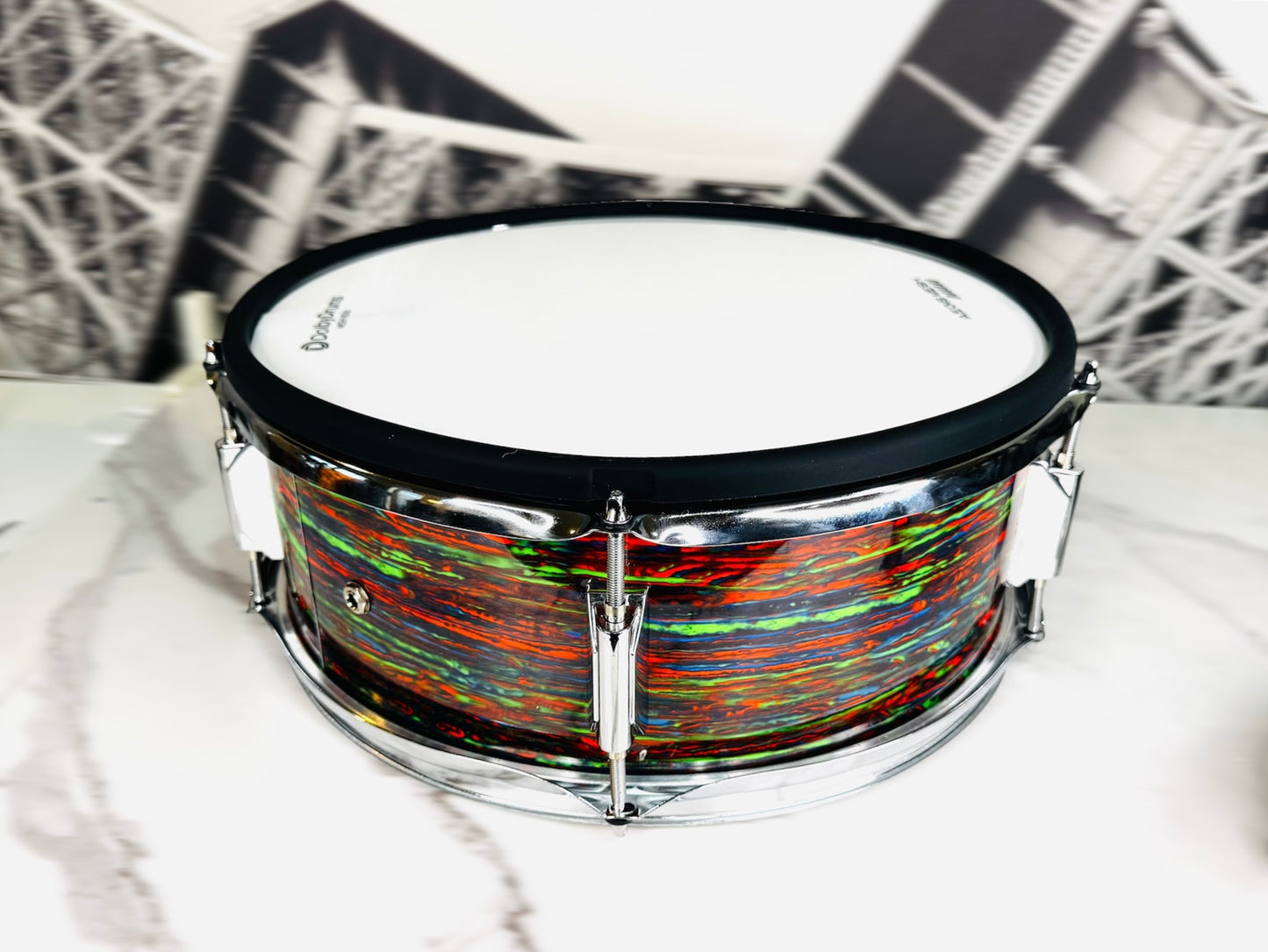 HXM 14” X 5” Psych Red Mod Snare Drum for Roland Alesis Lemon Kit