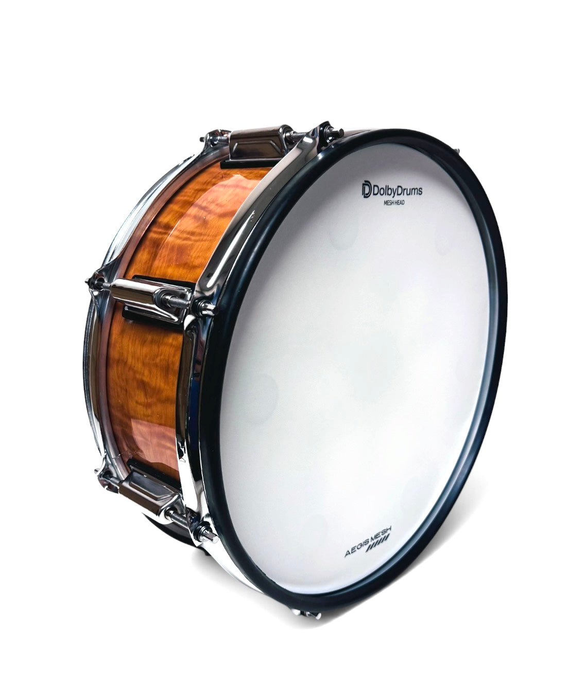 Dolby 14 x 5” Flame Maple Electronic Snare w 6 Triggers for Roland Alesis
