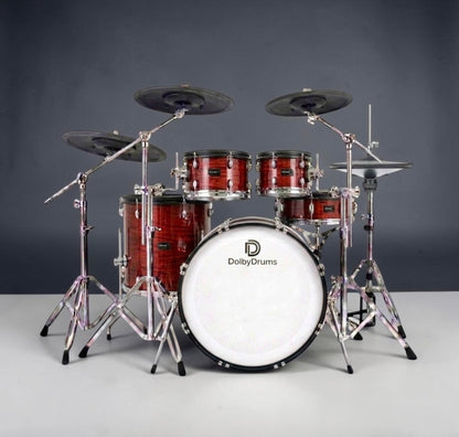 Dolby E Drum Shell Pack RED WOOD Kick Snare Tom for Roland Alesis Lemon