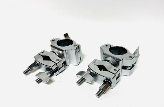 Pair of  Chrome 1.5” Rack Clamp Bracket Cymbal Arm Holder Mount