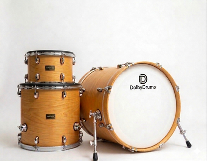 Dolby Electronic 3pc Drum Set 22” Bass Natural Wood for Roland Alesis