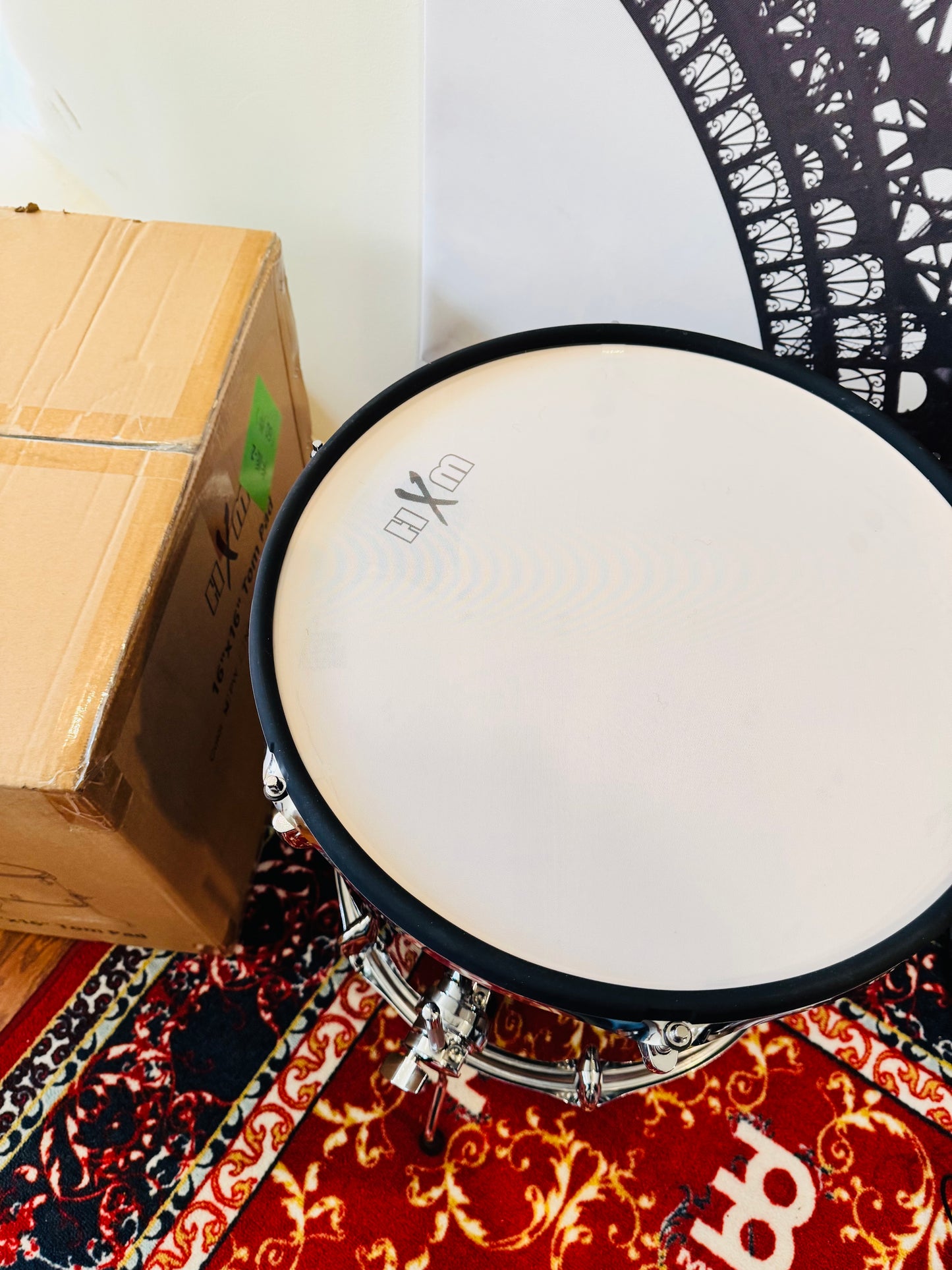 HXM 16” x 16” Mesh Black Sparkle Floor Tom for Roland Alesis Lemon Kit VAD OPEN BOX