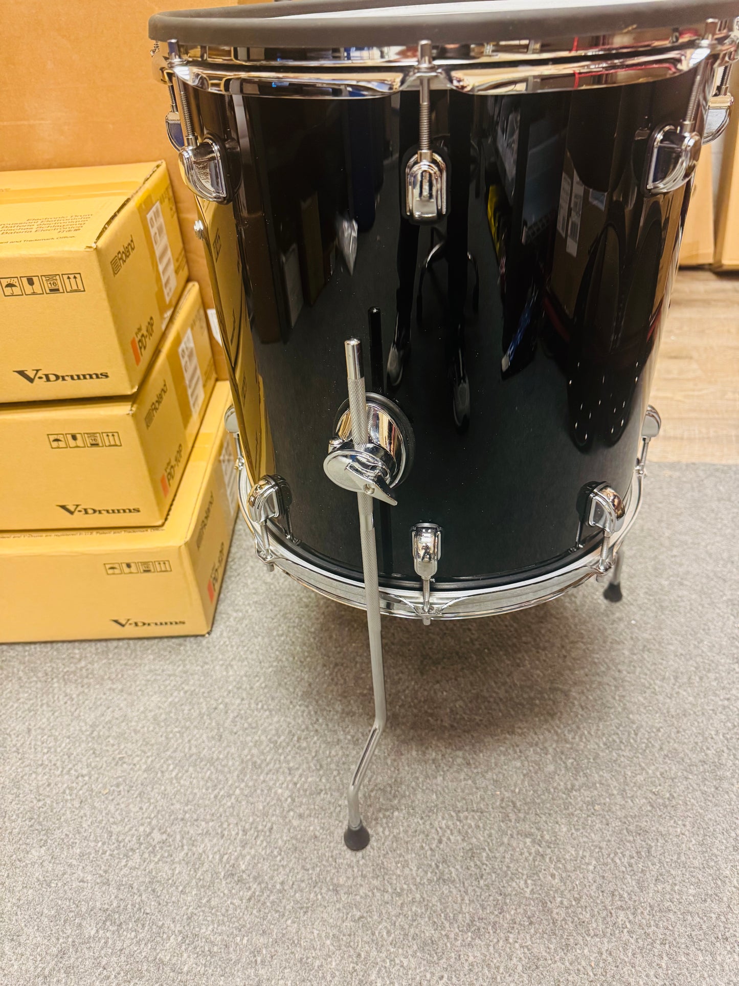 14 x 14” Floor Tom Electronic DEMO Black for Roland Alesis