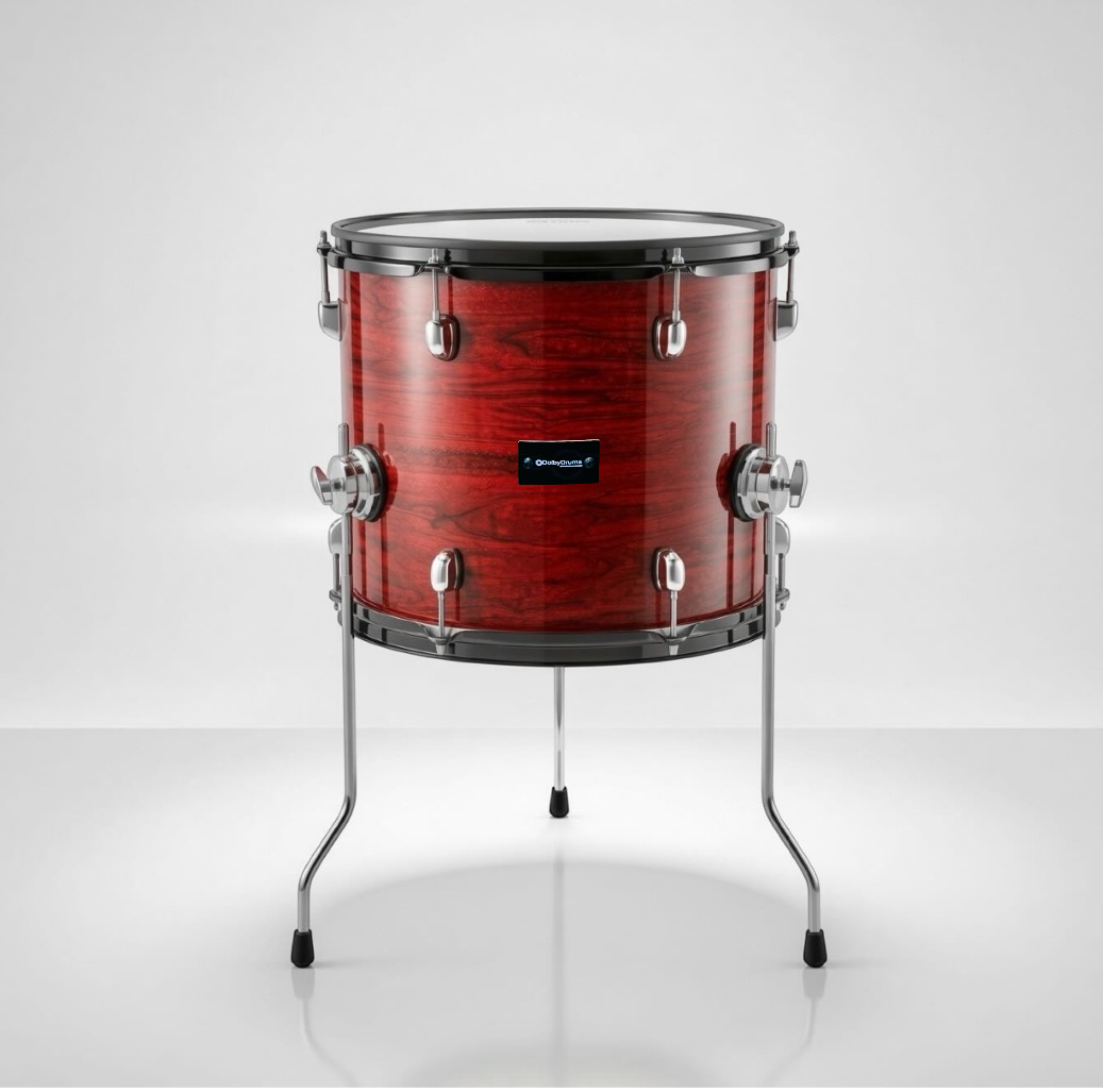 Dolby 16 x 16” Floor Tom Red Wood Electronic Full Shell for Roland Alesis