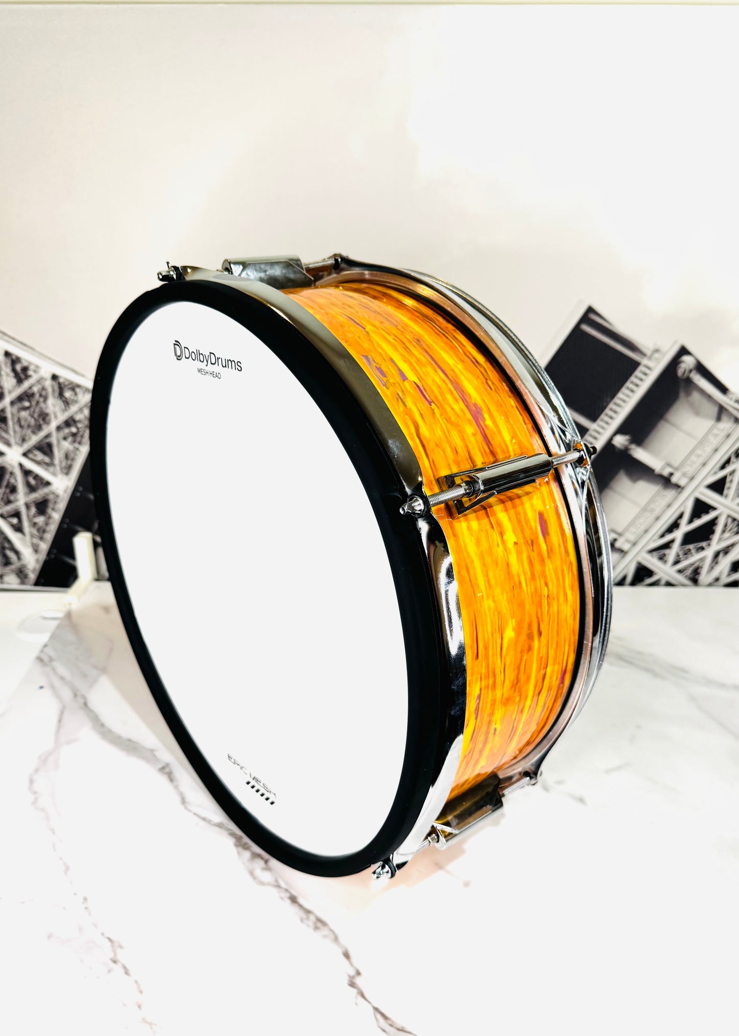 HXM 14” X 5” Orange Mod Snare Drum for Roland Alesis Lemon Kit