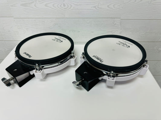 Pair of Roland PD-80 white Mesh 8” Tom or Snare Pad PD80