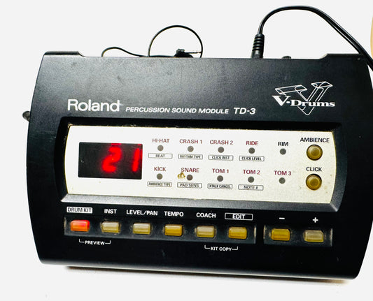 Roland TD-3 V-Drums Module Brain Cables Power