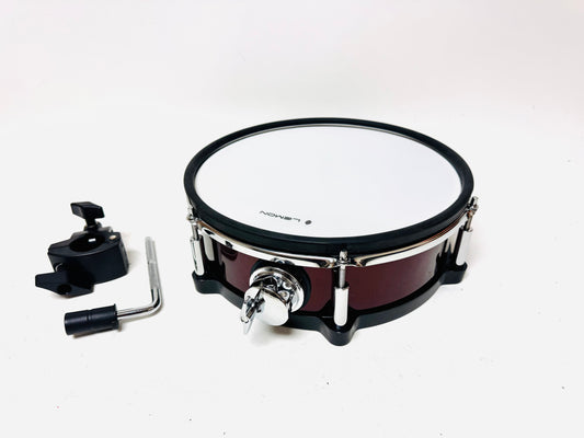 Used Lemon 12” x 4” RED Mesh Tom Snare w Clamp  for Roland Alesis Strike Kit