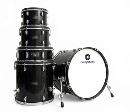 Dolby E Drum Black Sparkle Shell Pack Kick Tom for Roland Alesis