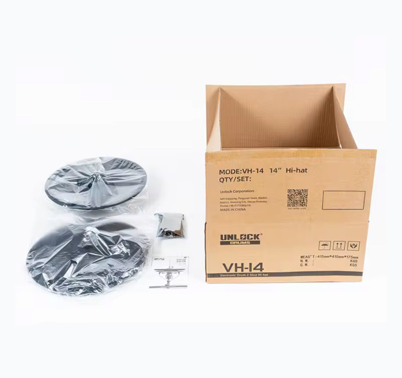 UNLOCK 14” 2 Piece Hi Hat Cymbals for Roland Alesis Strike VH