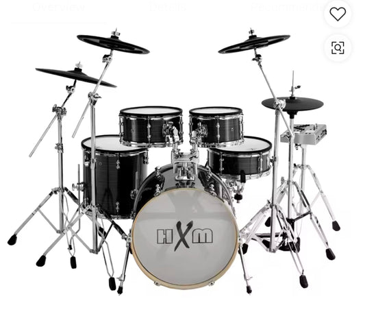 HXM XD-2000 KM Electronic Drum Professional Mesh 9-piece Kit Black Matte Black Sparkle