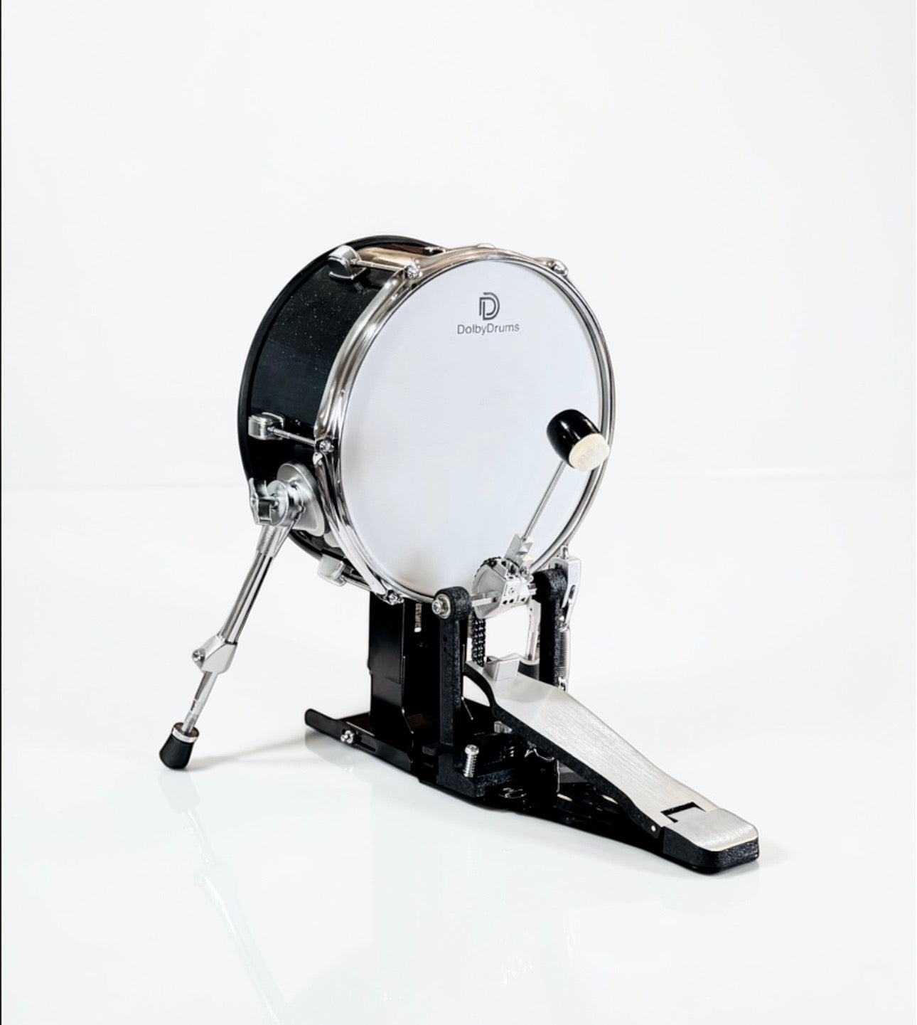 Dolby 12” Electronic Kick Drum w PEDAL Black Sparkle for Roland Alesis