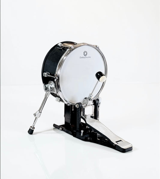 Dolby 12” Electronic Kick Drum w PEDAL Black Sparkle for Roland Alesis