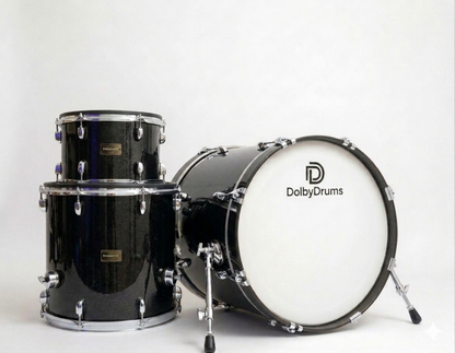 Dolby Electronic 3pc Drum Set 22” Bass Black Sparkle for Roland Alesis
