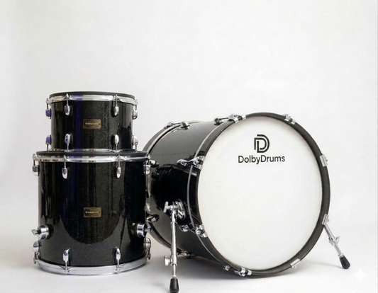 Dolby Electronic 3pc Drum Set 22” Bass Black Sparkle for Roland Alesis