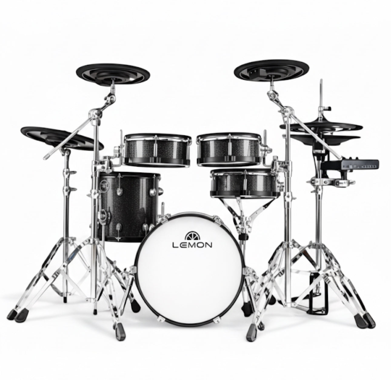 Lemon T-820 Black Sparkle Full Electronic Drum Kit Compatible w Roland T820