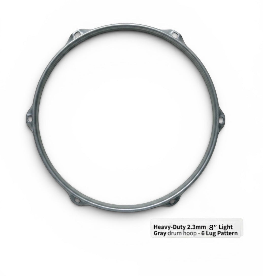 Dolby 8” Gray Hoop 6 Lug 2.3 mm Heavy Duty Triple Flange