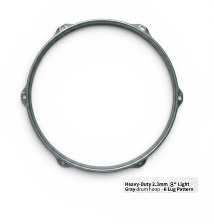 Dolby 8” Gray Hoop 6 Lug 2.3 mm Heavy Duty Triple Flange
