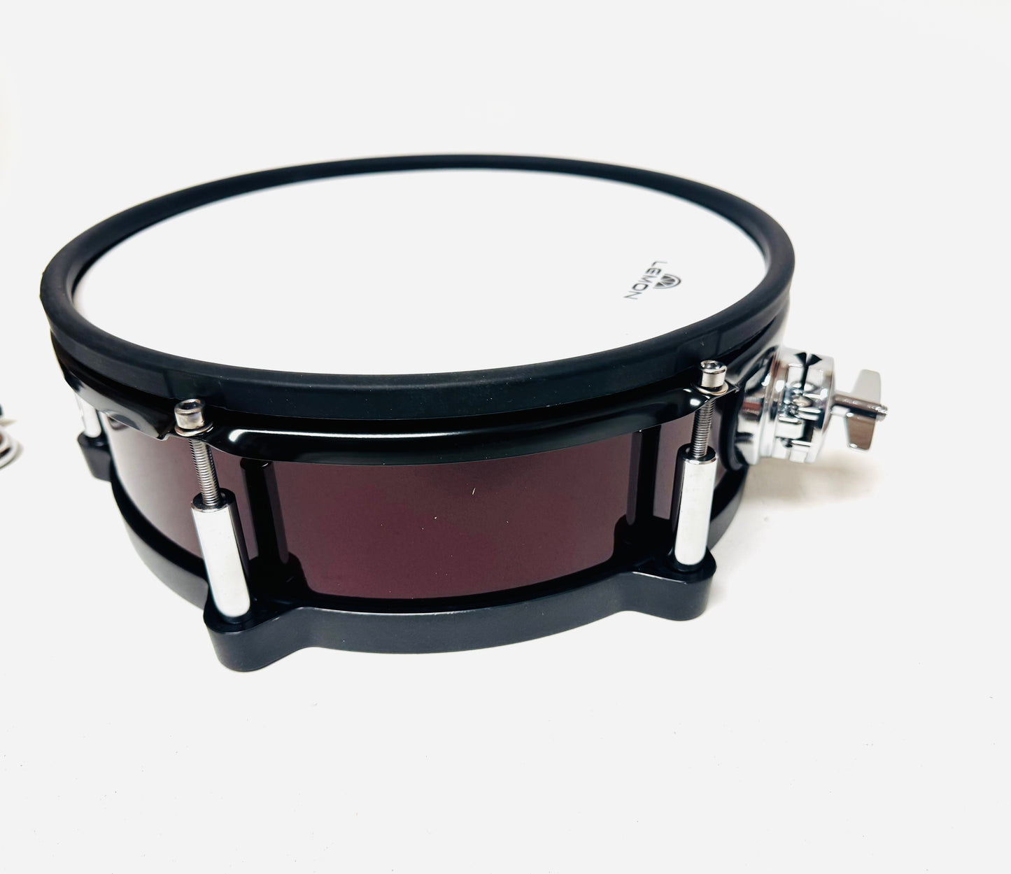 Set of 3 Lemon 12” x 4” WINE RED Mesh Tom Snare w Clamp  for Roland