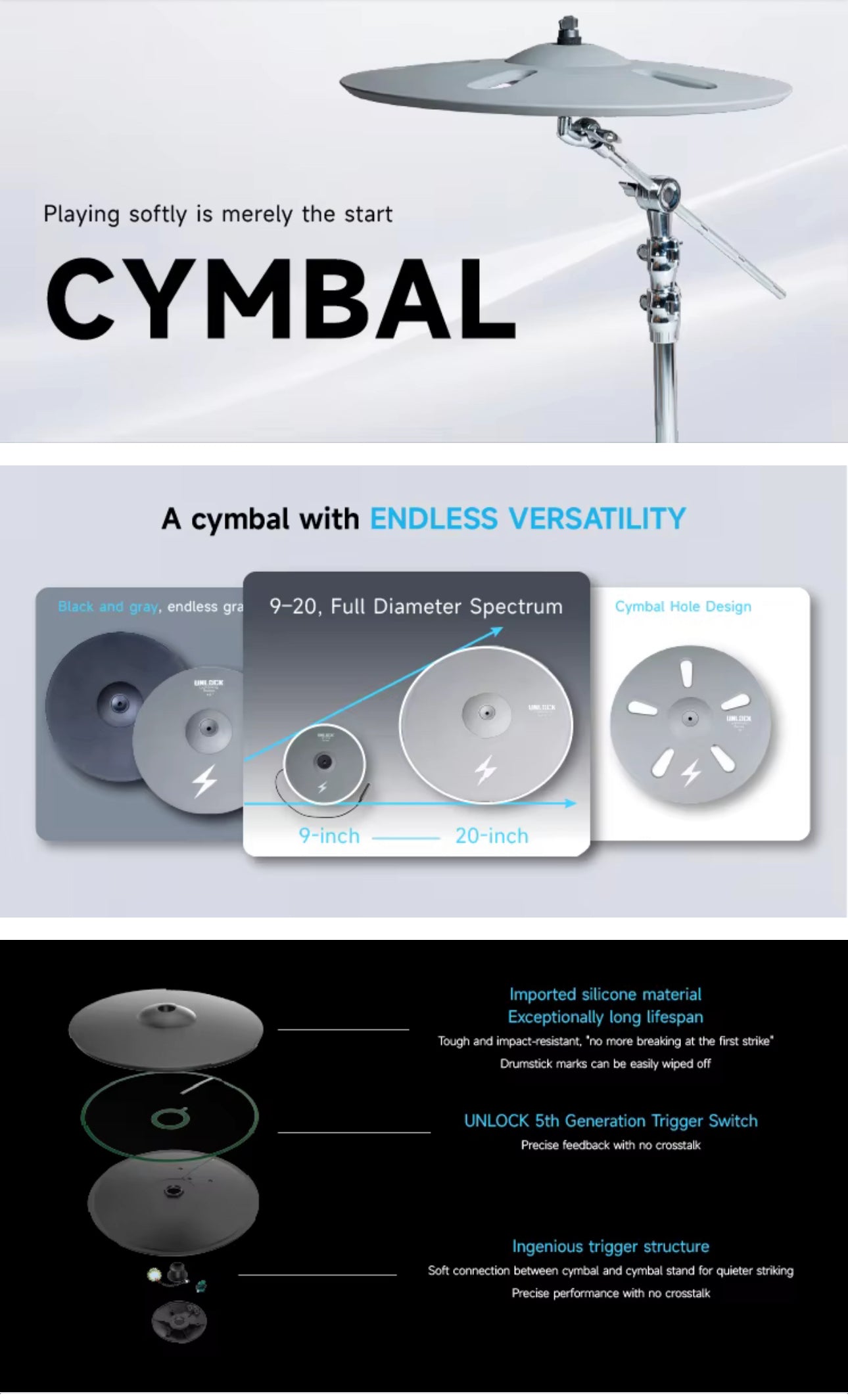 UNLOCK L1 Mini E Drum Kit Starry Black