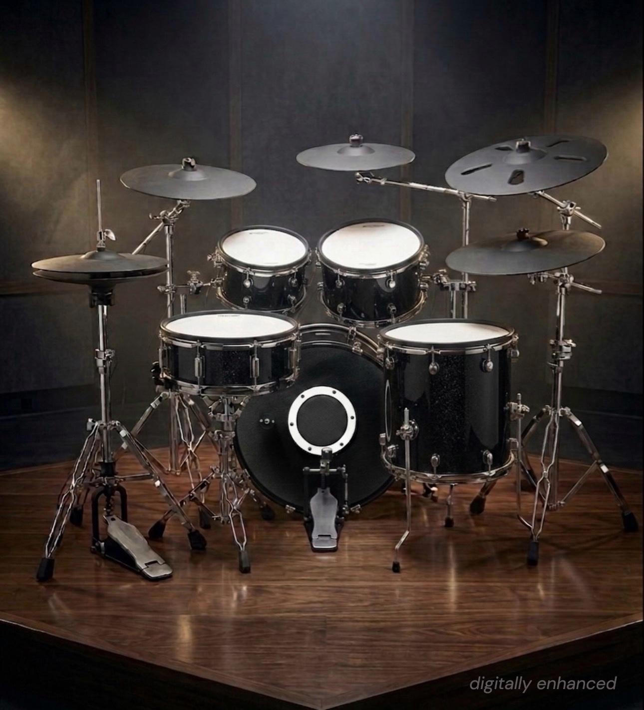 REV-9 Black Sparkle Electronic Drum Kit