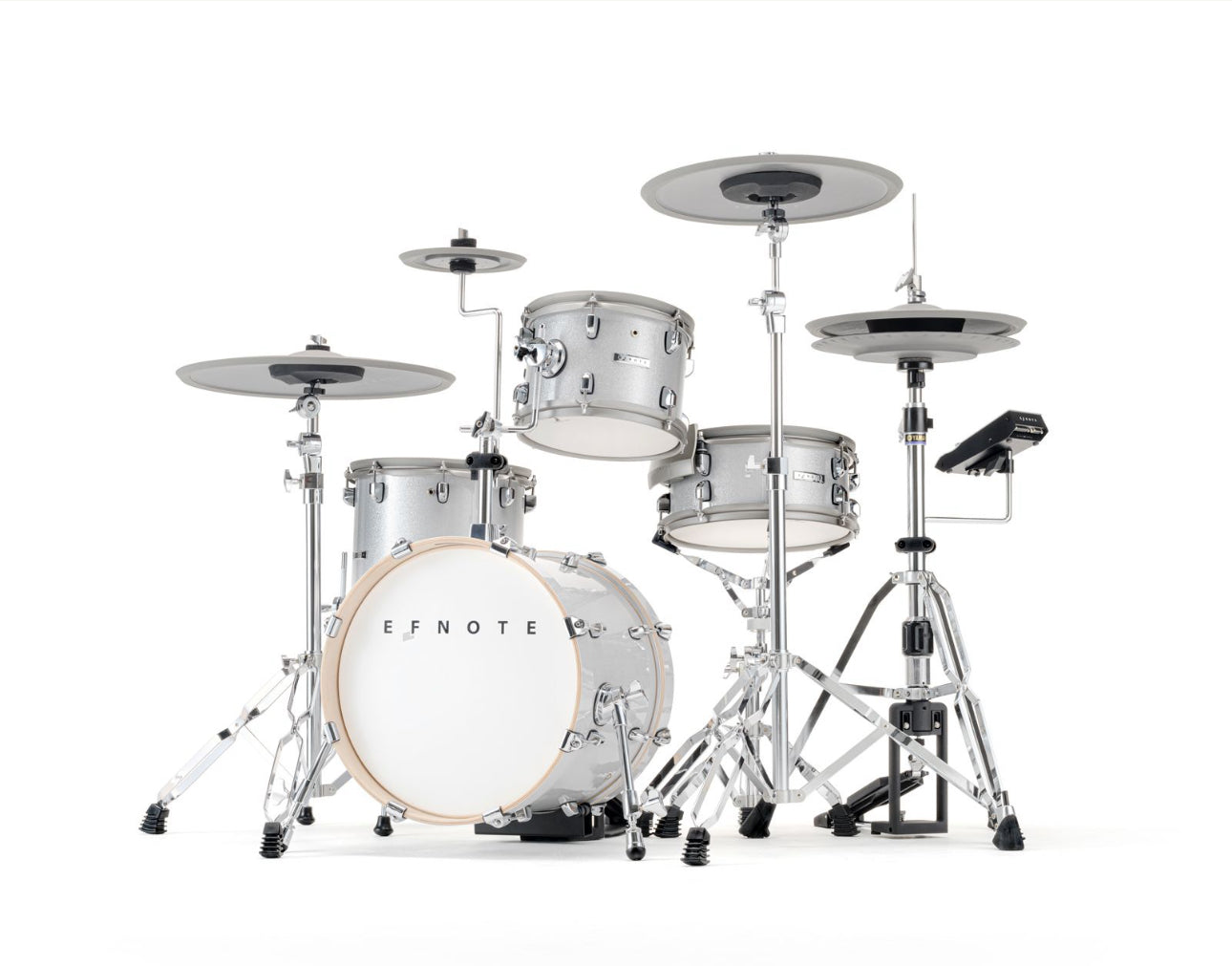 EFNOTE 5 BUNDLE Acoustic Designed Electronic Drum Kit White Sparkle